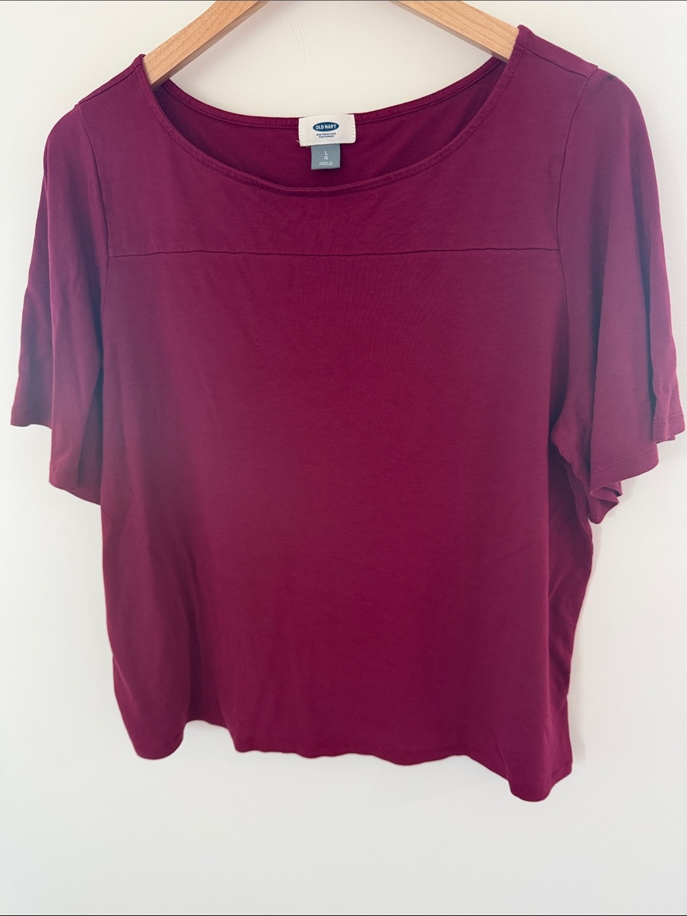 Old Navy Women's Short Sleeve Burgundy Scoop Neck Tee Size Large